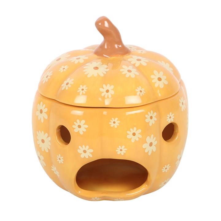 Groovy Floral Pumpkin Ceramic Wax Warmer