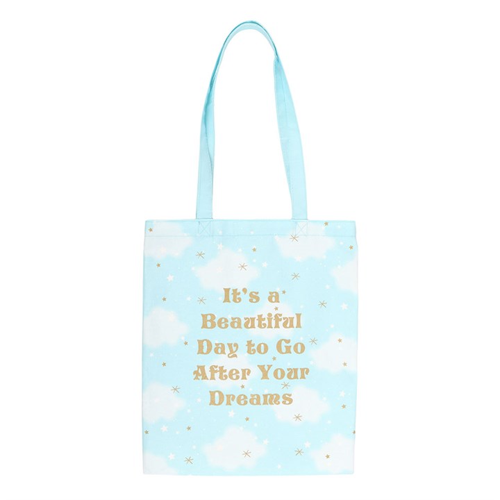 Blue Cloud Print Tote Shopping Bag