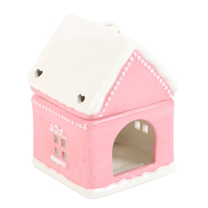 Pink Gingerbread House Ceramic Wax Warmer
