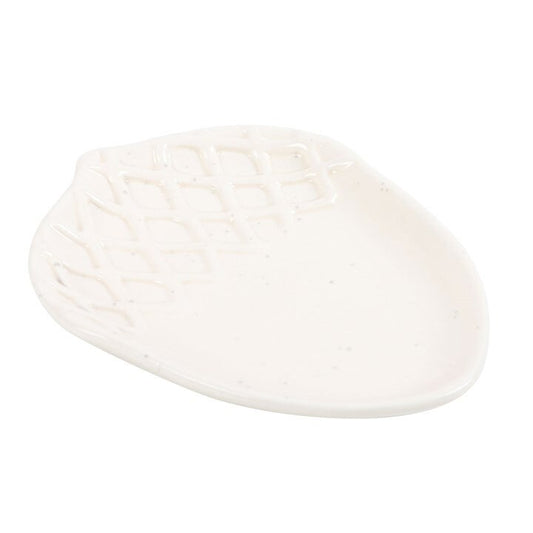 Autumn White Acorn Ceramic Dish Trinket Dish Serving Dish