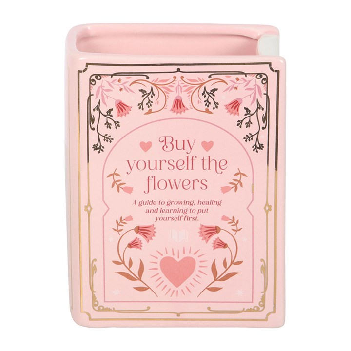 Pink Book Shaped Ceramic Flower Vase - Buy Yourself The Flowers