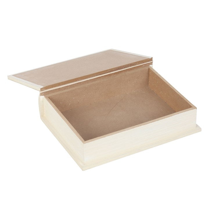 White Book Shaped Wooden Storage Box