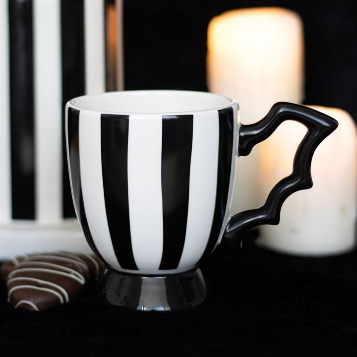 Black & White Striped Bat Wing Mug