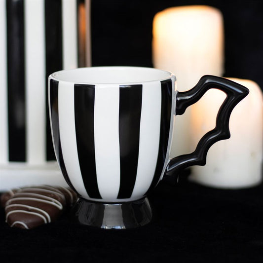 Black & White Striped Bat Wing Mug