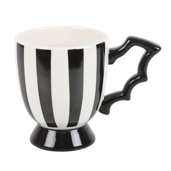 Black & White Striped Bat Wing Mug