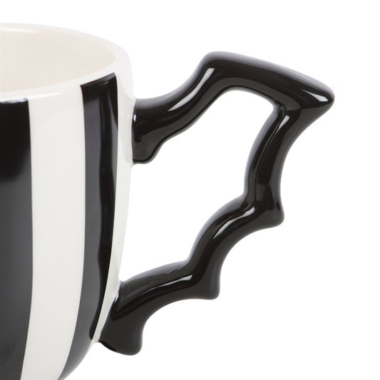 Black & White Striped Bat Wing Mug