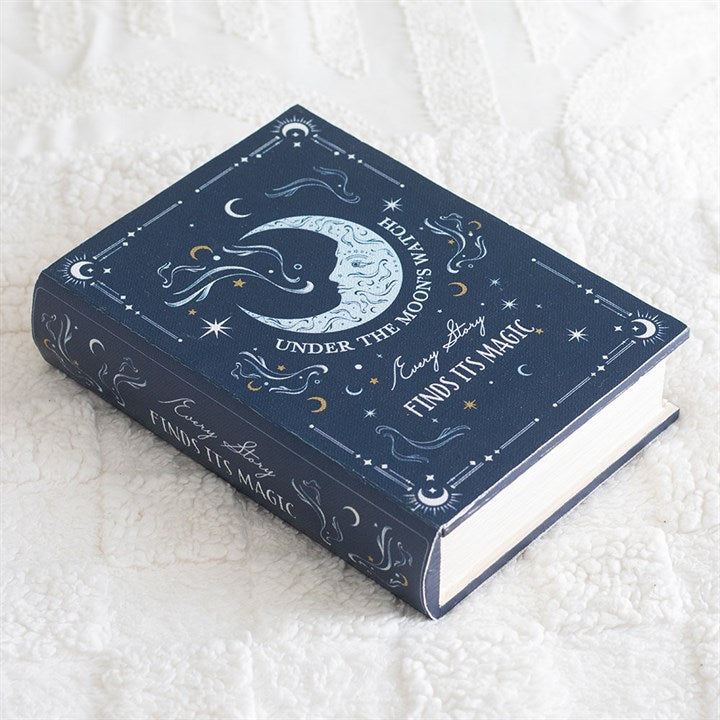 Blue Moon Book Shaped Wooden Storage Box
