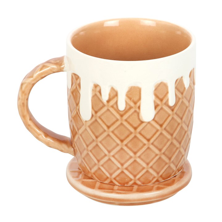 Waffle Ceramic Mug and Coaster Set