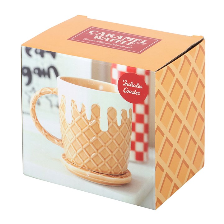 Waffle Ceramic Mug and Coaster Set