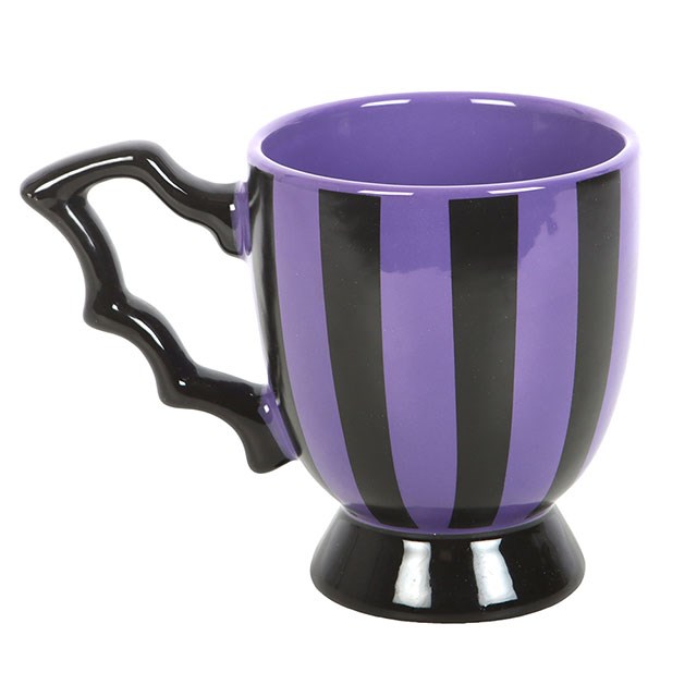 Purple & Black Striped Bat Wing Mug