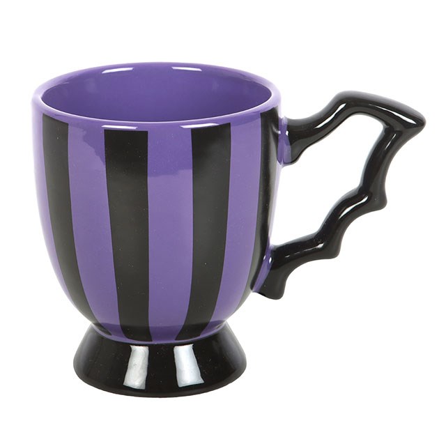 Purple & Black Striped Bat Wing Mug