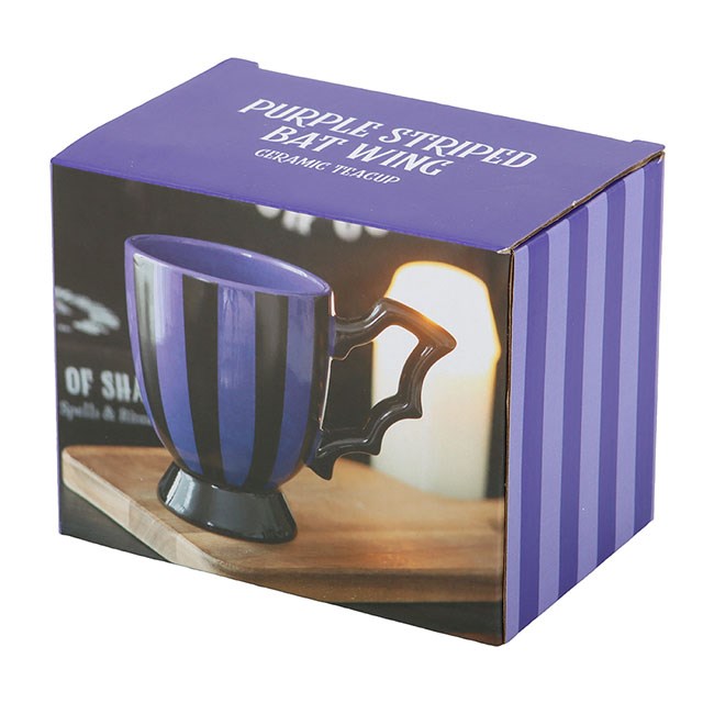 Purple & Black Striped Bat Wing Mug