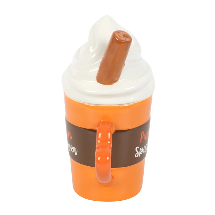 Pumpkin Spice Latte Shaped Lidded Ceramic Mug