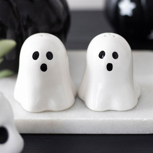 Ghost Ceramic Salt and Pepper Shakers