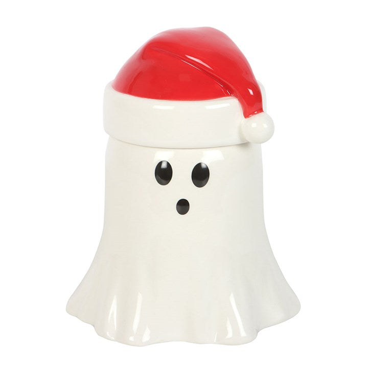 Christmas Ghost With Santa Hat Ceramic Wax Warmer