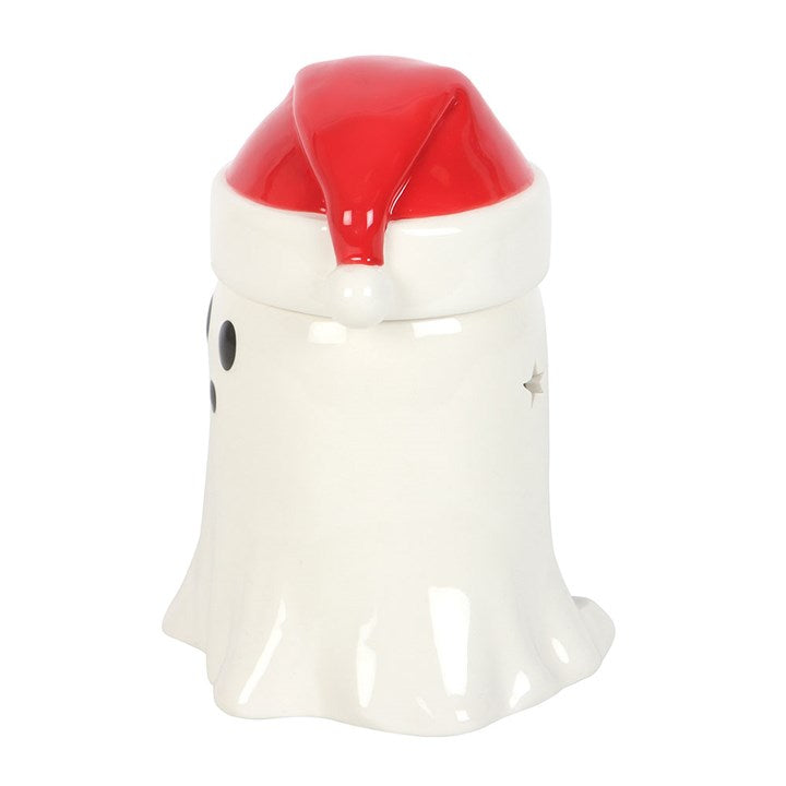 Christmas Ghost With Santa Hat Ceramic Wax Warmer