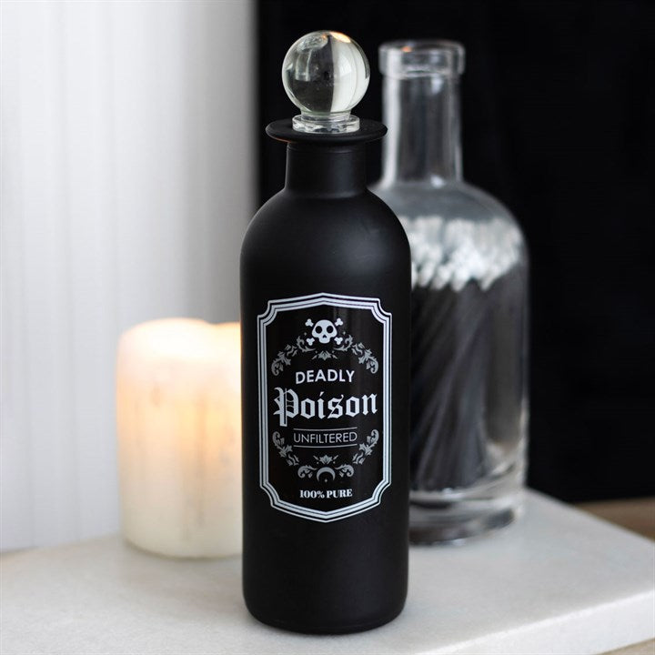 Black Decorative Deadly Poison Glass Potion Bottle