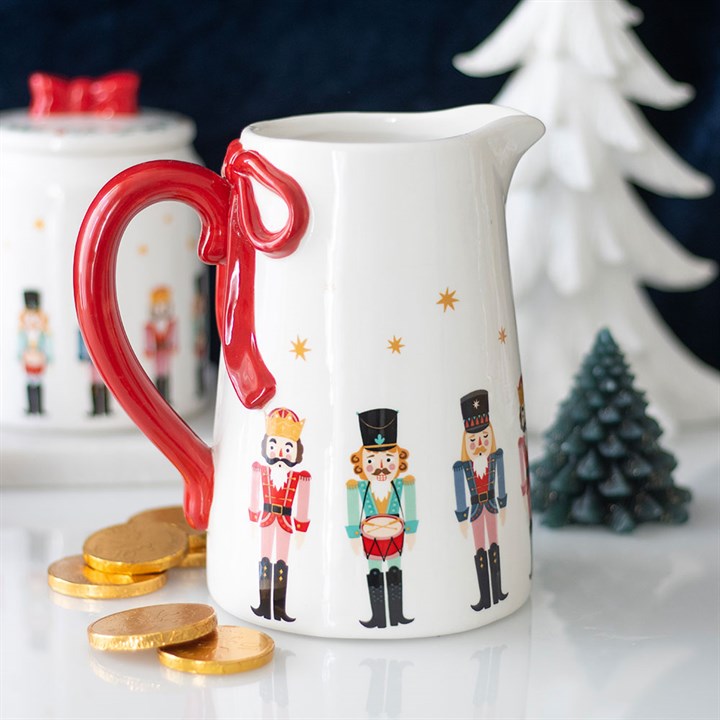 Christmas Nutcracker with Bow Ceramic Flower Jug