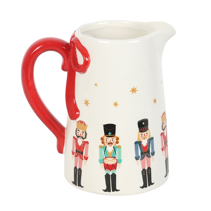 Christmas Nutcracker with Bow Ceramic Flower Jug
