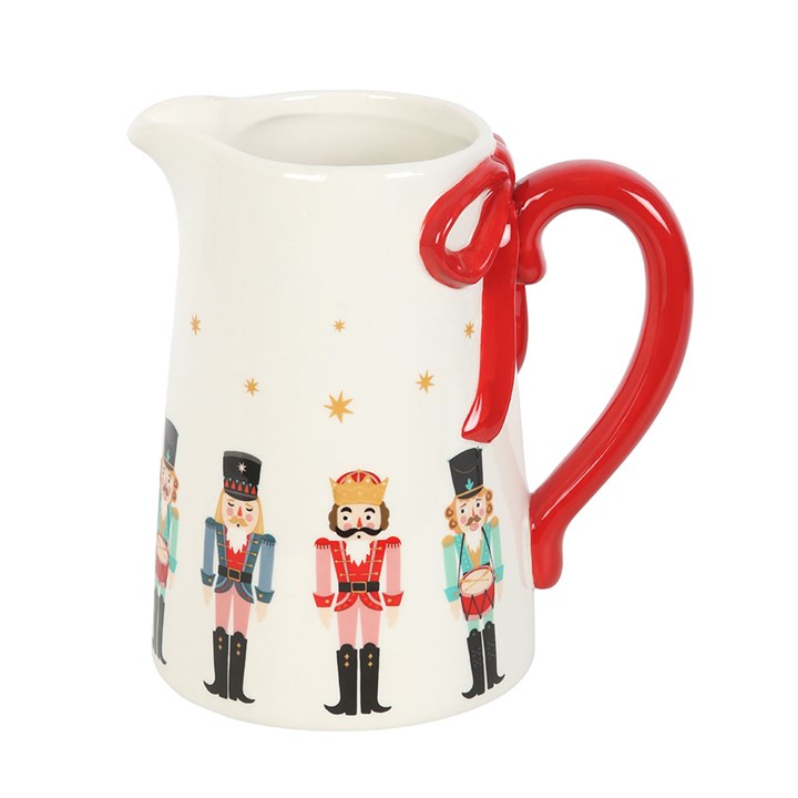 Christmas Nutcracker with Bow Ceramic Flower Jug