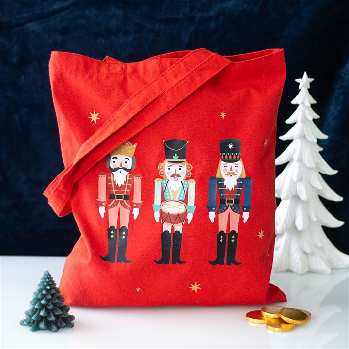 Red Nutcracker Print Tote Bag - Shopping Bag - Gift Bag
