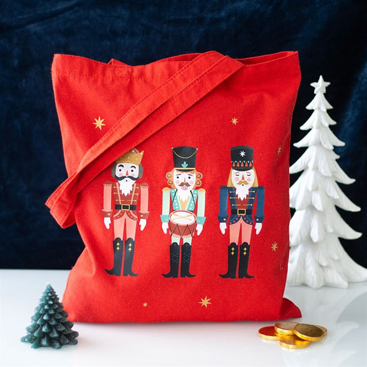 Red Nutcracker Print Tote Bag - Shopping Bag - Gift Bag