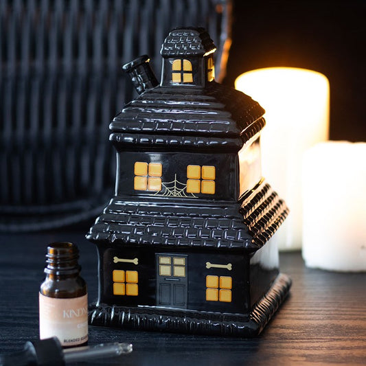 Black Haunted House Ceramic Wax Warmer