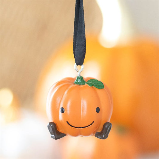 Smiling Pumpkin Autumn Christmas Hanging Ornament Bauble