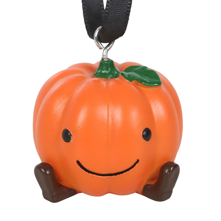 Smiling Pumpkin Autumn Christmas Hanging Ornament Bauble