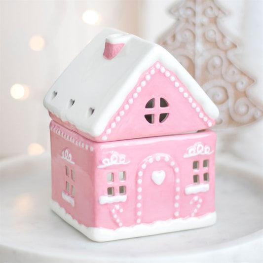 Pink Gingerbread House Ceramic Wax Warmer