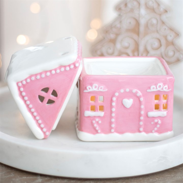 Pink Gingerbread House Ceramic Wax Warmer