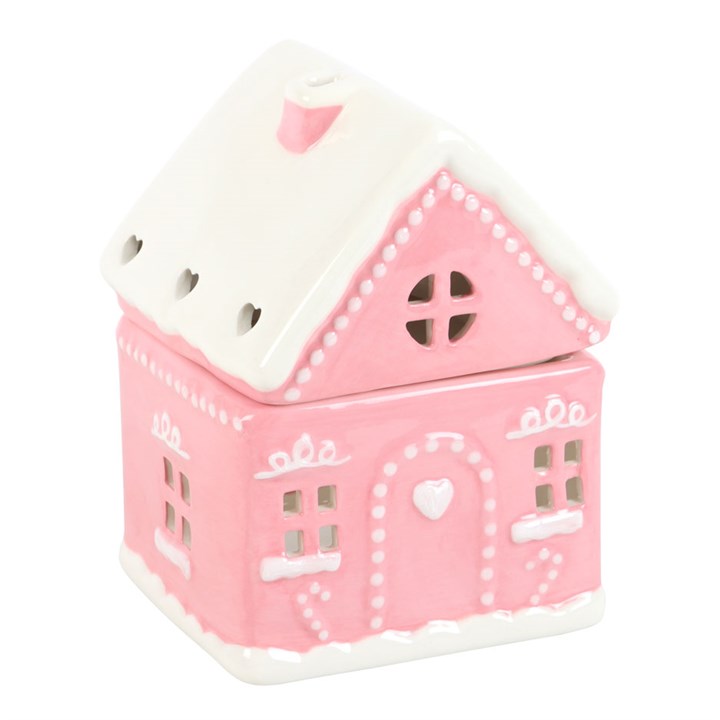 Pink Gingerbread House Ceramic Wax Warmer