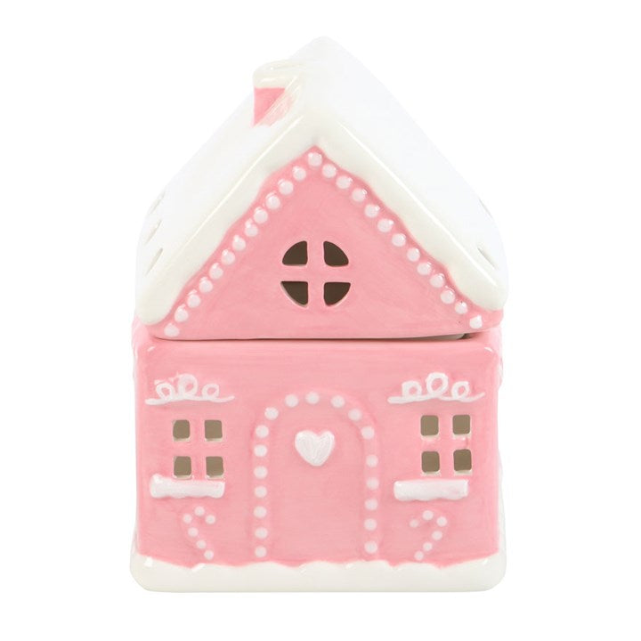 Pink Gingerbread House Ceramic Wax Warmer