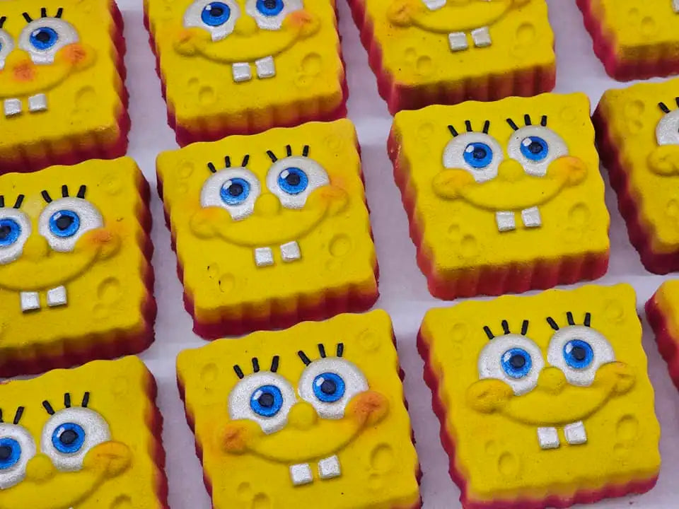 Squarepants Bath Bomb - Rhubarb & Custard