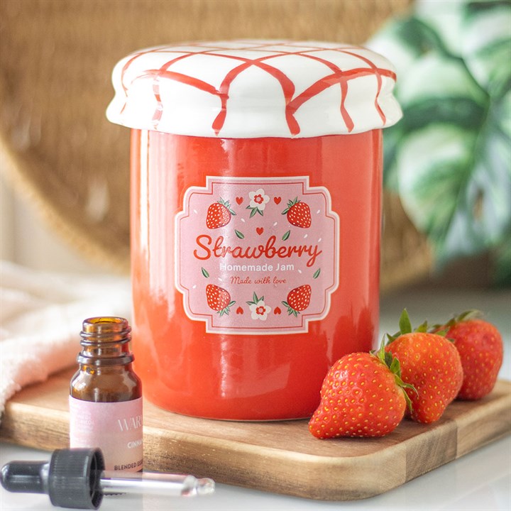 Strawberry Jam Jar Red Ceramic Wax Warmer