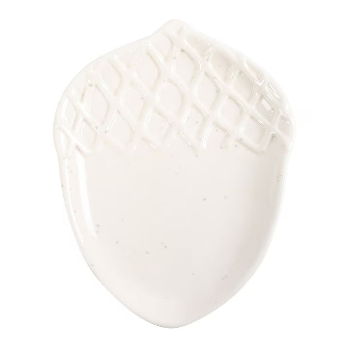 Autumn White Acorn Ceramic Dish Trinket Dish Serving Dish