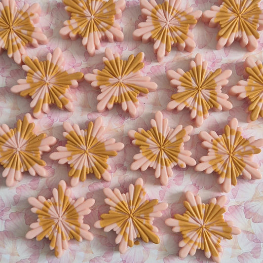 Pink Champagne Snowflake Shapes